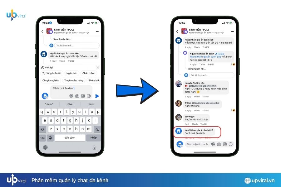 Cách bình luận ẩn danh trên nhóm facebook mới 2025
